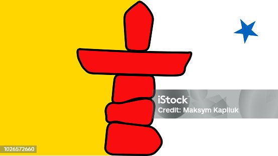 istock Vector flag of Nunavut territory Canada. 1026572660