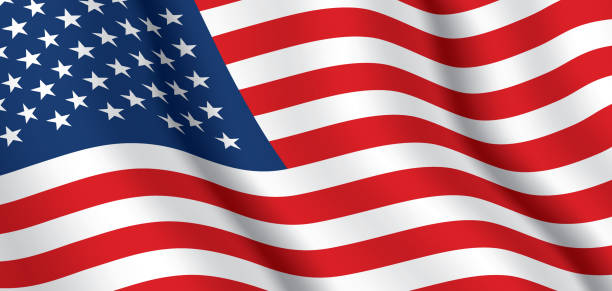 ilustraciones, imágenes clip art, dibujos animados e iconos de stock de bandera vectorial de ee.uu. - american flag