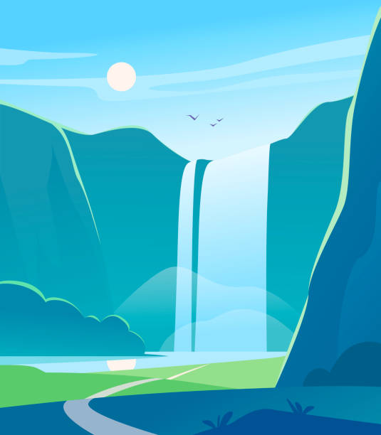 Colorful Waterfall Illustrations, Royalty-Free Vector Graphics & Clip ...