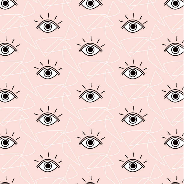 Vector funny opened eyes pattern. Simple cute modern background with eyes. Contemporary stock design Vector funny opened eyes pattern. Simple cute modern background with eyes. eye designs stock illustrations