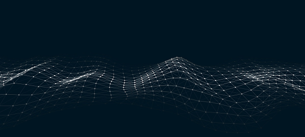 Vector futuristic wave on a blue background.Digital technologies. Big data.