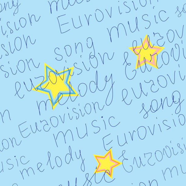 eurovision kelimelerle geometrik sorunsuz doku vektör - ukraine eurovision stock illustrations
