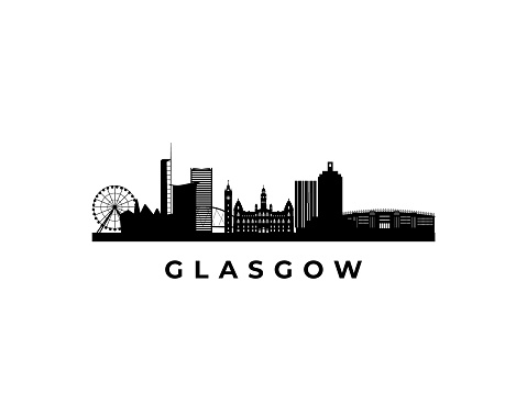 Vector Glasgow skyline. Travel Glasgow famous landmarks. Business and tourism concept for presentation, banner, web site.