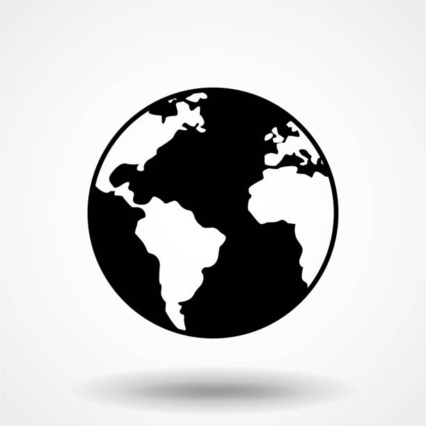 Vector globe icon of the world.  globe stock illustrations