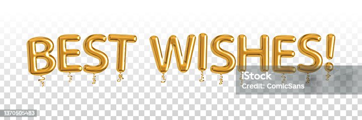 istock Vector golden balloon of Best Wishes text 1370505483
