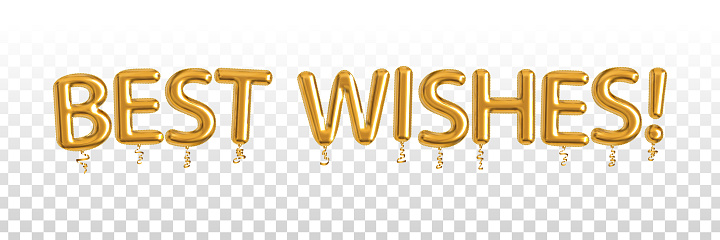 Vector golden balloon of Best Wishes text
