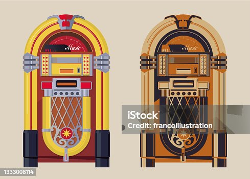 istock Vector graphic of vintage jukebox 1333008114
