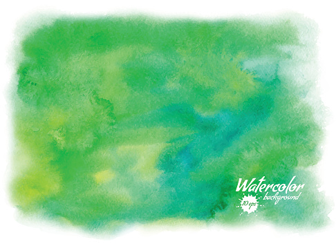 Vector green abstract hand drawn watercolor background for your design