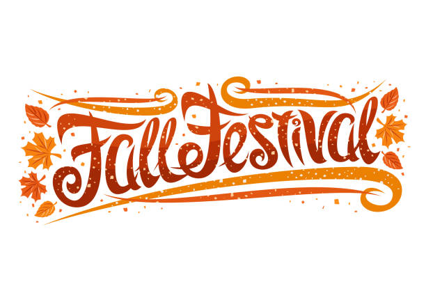 ilustrações de stock, clip art, desenhos animados e ícones de vector greeting card for fall festival - festival
