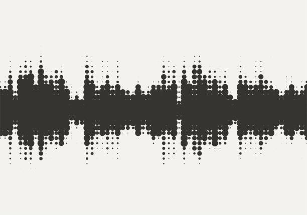 vektor halbton sound wave-design. abstrakte textur hintergrund. - sound abstract stock-grafiken, -clipart, -cartoons und -symbole