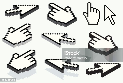 istock Vector hand and arrow cursor 165725065