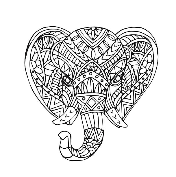 Royalty Free Black And White Elephant Clip Art, Vector ...