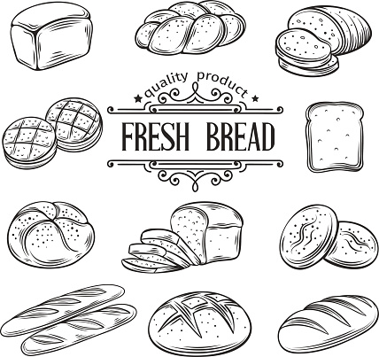 vector hand drawn decorative bread