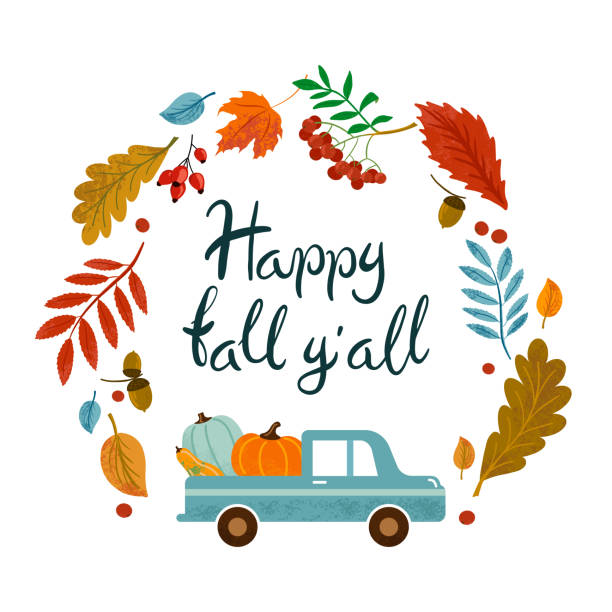 Happy Fall Y'all Watercolor Print with hand lettering Happy Fall Y'all Watercolor Print with hand lettering