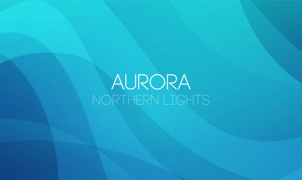 stockillustraties, clipart, cartoons en iconen met vector horizontale abstracte achtergronden van northern lights, aurora borealis in blauwe kleur. - northern light