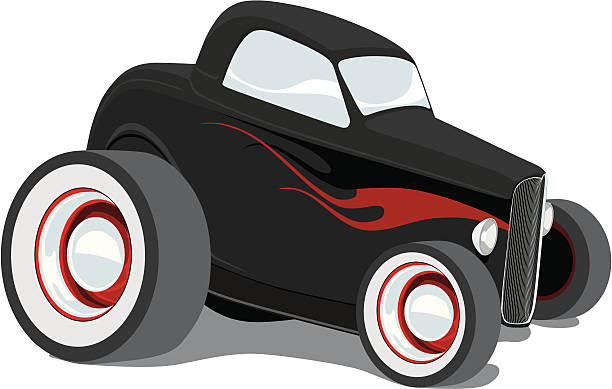 Best Silhouette Of A Hot Rod Flames Illustrations, Royalty-Free Vector ...