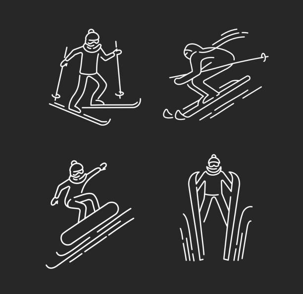 Vector icon and logo for snowboarding and skiing or other winter...