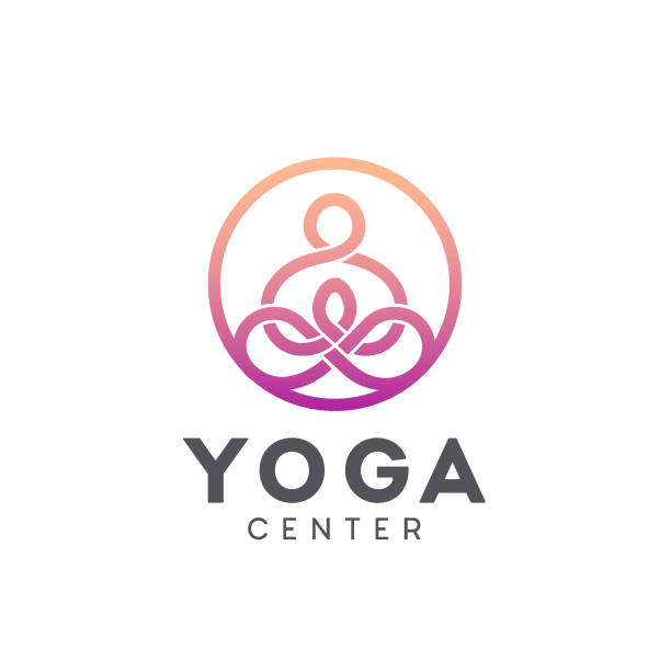 ilustrações de stock, clip art, desenhos animados e ícones de vector icon design for yoga center - elemento ginásio