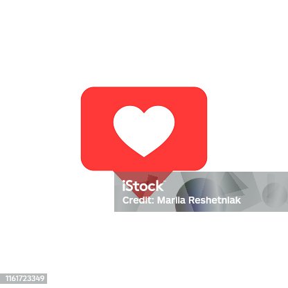istock Vector icon like.Thumbs up  with heart shape. Social media red icon on isolated background. vector eps10 1161723349