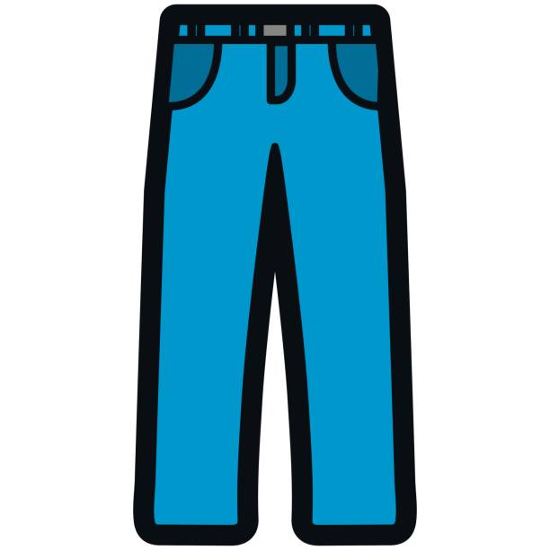 illustrations, cliparts, dessins animés et icônes de vector icon d’un jeans bleu pour les hommes ou les femmes dans le style plat. pixel perfect. entreprise et bureau look. pour les boutiques et magasins - chemise en jeans poche