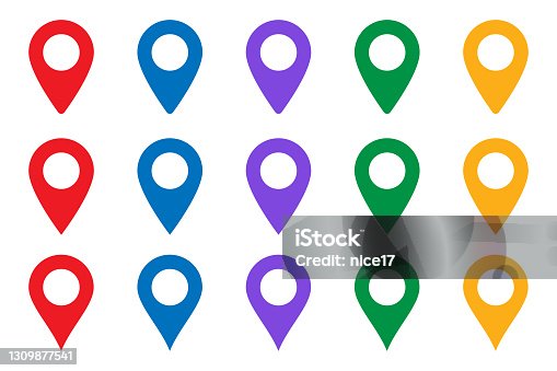istock Vector icon search map. location place - Map pointer icon. GPS location symbol - Map pin. Map pointer icon. GPS location. 1309877541