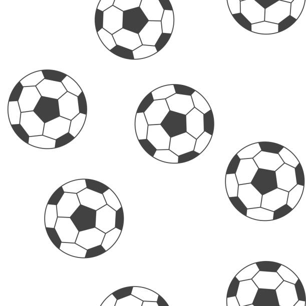 Vector icon soccer ball icon goal seamless pattern on a white background. Vector icon soccer ball icon goal seamless pattern on a white background. Layers grouped for easy editing illustration. For your design background of a classic black white soccer ball stock illustrations