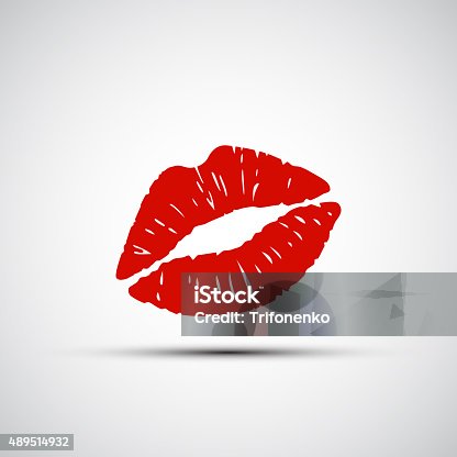 istock Vector icons of female lips print 489514932