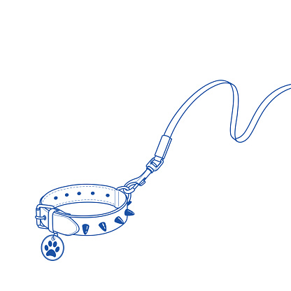Vector illustartion of Dog Leash with Dog Collar.