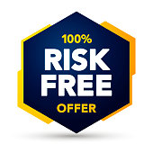 istock Vector Illustration 100 Percent Risk Free Offer Label. Modern Web Banner Element. 1314543551