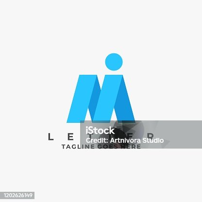 istock Vector Illustration Abstract Letter M and I Line Art Style. 1202626149