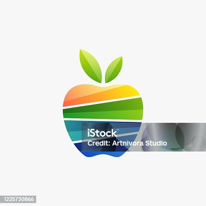 istock Vector Illustration Apple Gradient Colorful Style. 1225730866
