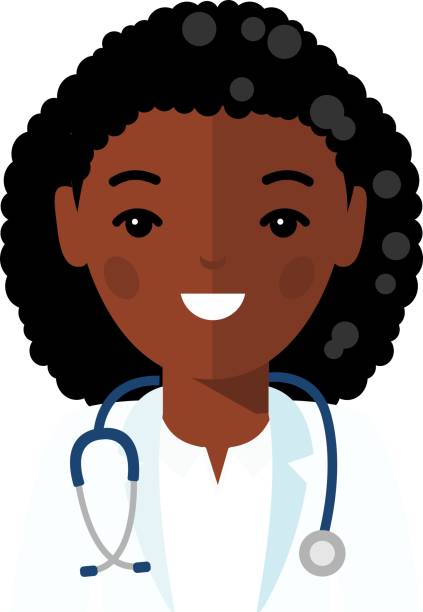 stockillustraties, clipart, cartoons en iconen met vector illustration avatar doctor in a protective mask with stethoscope. - isle of skye