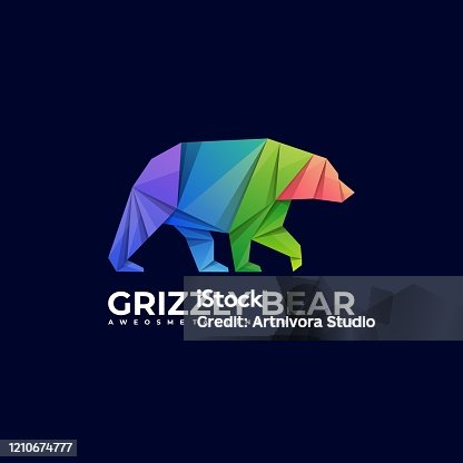 istock Vector Illustration Bear Gradient Colorful Style. 1210674777