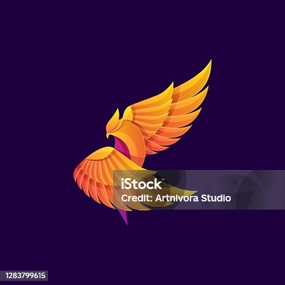 istock Vector Illustration Bird Gradient Colorful Style. 1283799615