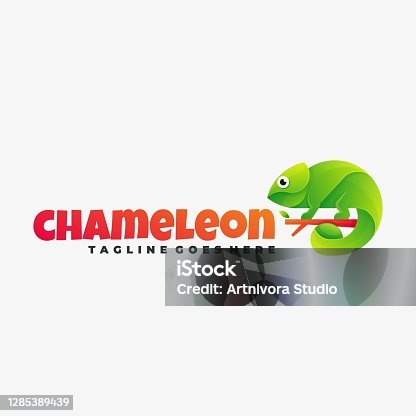 istock Vector Illustration Chameleon Gradient Colorful Style. 1285389439