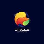 Vector Illustration Circle Gradient Colorful Style.