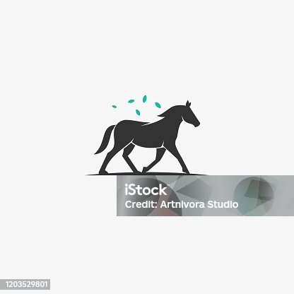istock Vector Illustration Come Horse Black Color. 1203529801