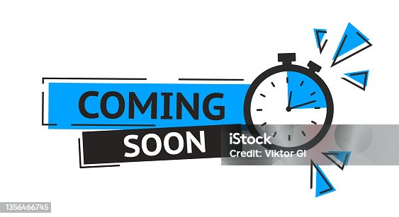 istock Vector Illustration Coming Soon Banner With Clock Sign 1356466745