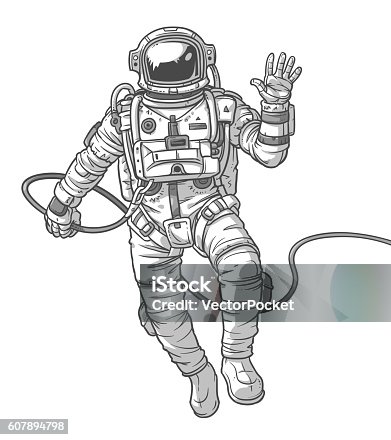 istock Vector illustration cosmonaut, 607894798