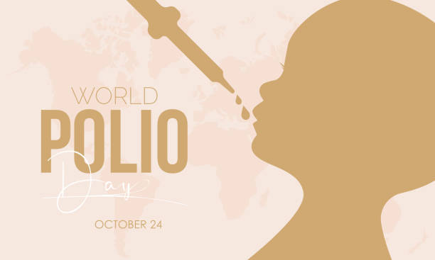vector illustration design concept of world polio day observed on october 24 - polio 幅插畫檔、美工圖案、卡通及圖標