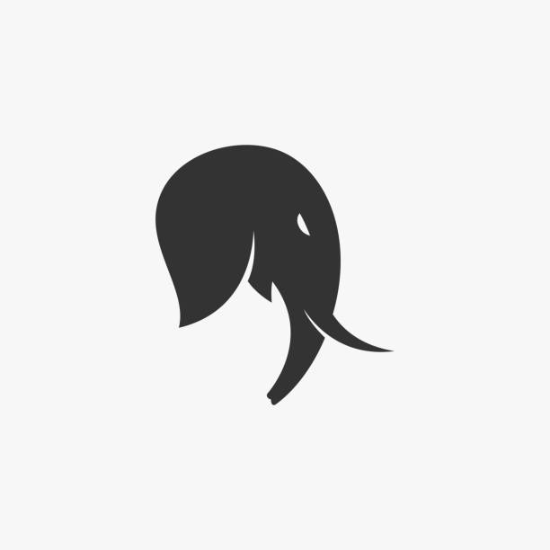 Vector Illustration Elephant Head Silhouette Style. Vector Illustration Elephant Head Silhouette Style. mastodon animal stock illustrations