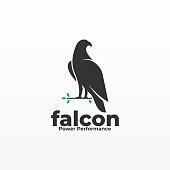 Vector Illustration Falcon pose Silhouette Style.