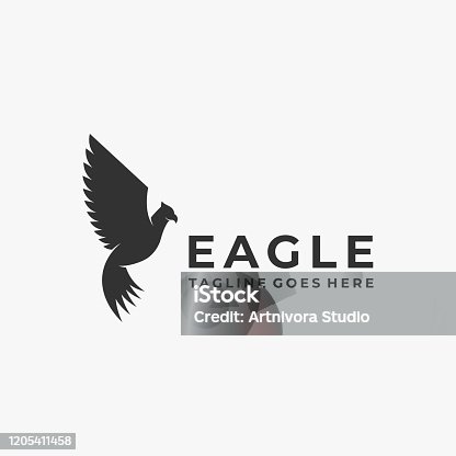 istock Vector Illustration Fly Eagle Silhouette Style. 1205411458