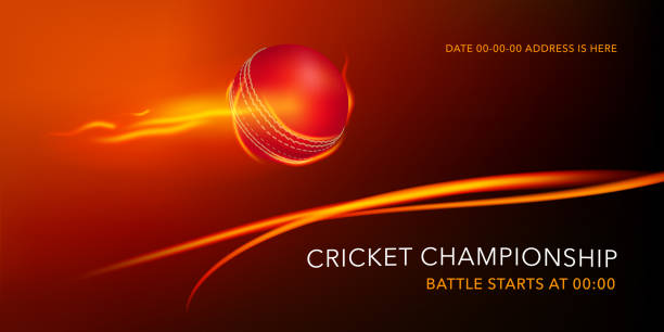 Vector illustration for cricket tournament. Ball for playing cricket and template text Vector illustration for cricket tournament. Ball for playing cricket and template text for game announcement banner kora online stock illustrations