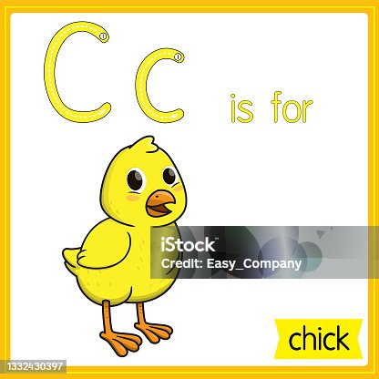 istock Vector illustration for learning the alphabet For children with cartoon images. Letter C is for chick. 1332430397
