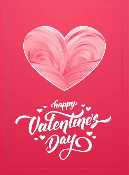 Vector illustration: Greeting card with abstract twisted paint shape of heart on red background. Happy Valentines Day Greeting card with abstract twisted paint shape of heart on red background. Happy Valentines Day happy valentines day stock illustrations