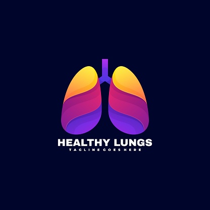 Vector Illustration Healthy Lungs Gradient Colorful Style.