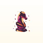 Vector Illustration Horse Gradient Colorful Style.