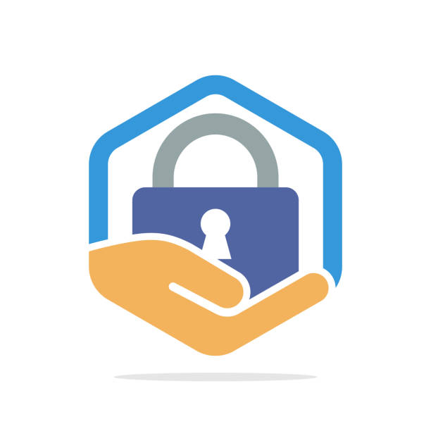 Vector illustration icon with secret security protection concept Vector illustration icon with secret security protection concept online safety  stock illustrations