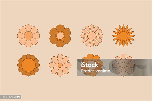 istock Vector illustration in simple linear style - design templates - hippie style 1321660649